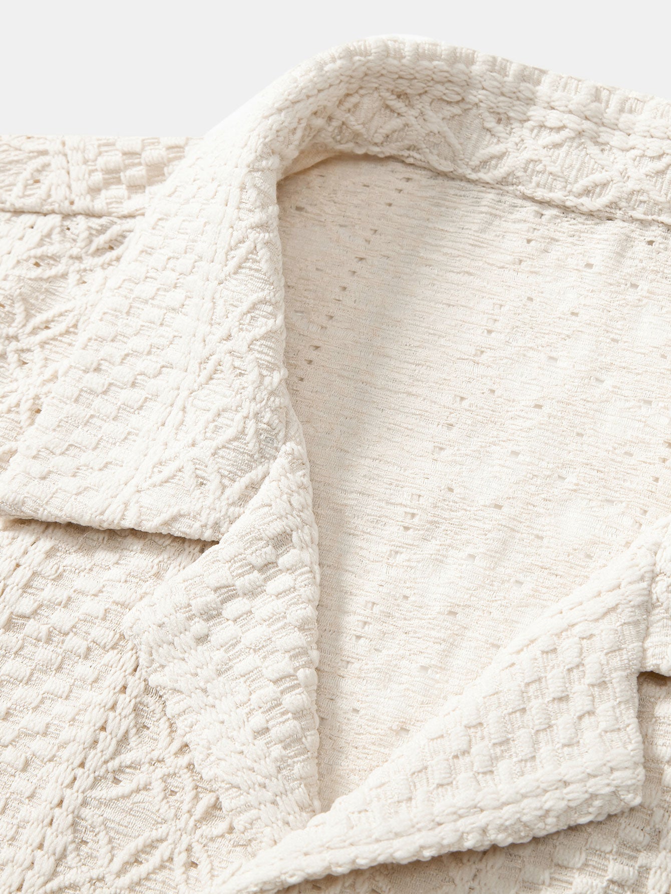 Floral Checkerboard Jacquard Cuban-Style Shirt