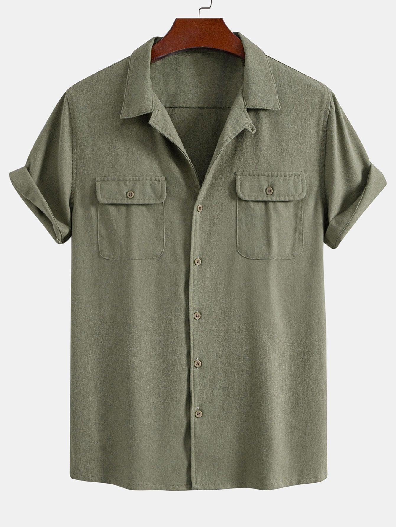 Pocketed Linen Cuban Shirt