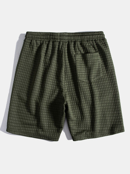 Waffle Knit Hooded T-Shirt with Kangaroo Pocket & Matching Shorts