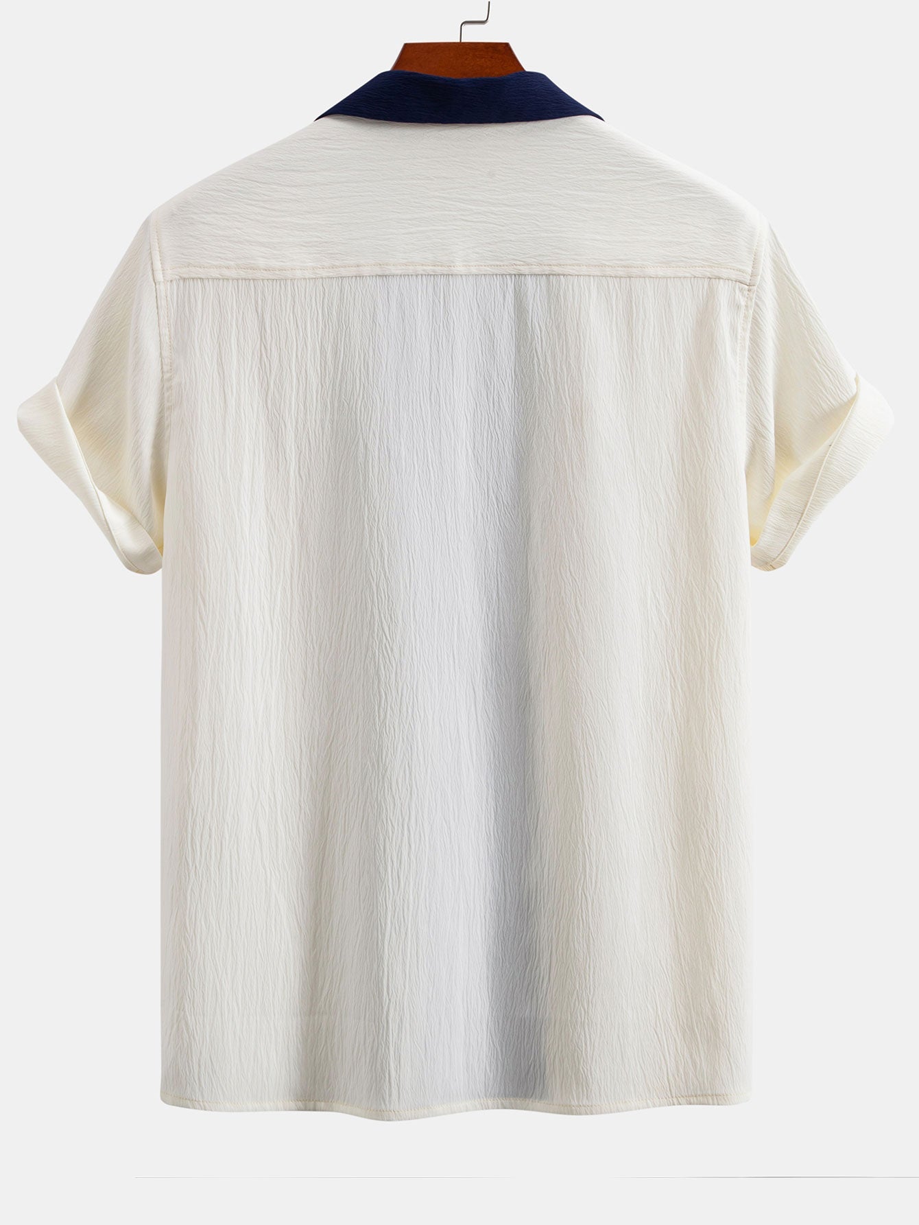 Textured Cuban Shirt with Contrasting Details & Straight Leg Trousers