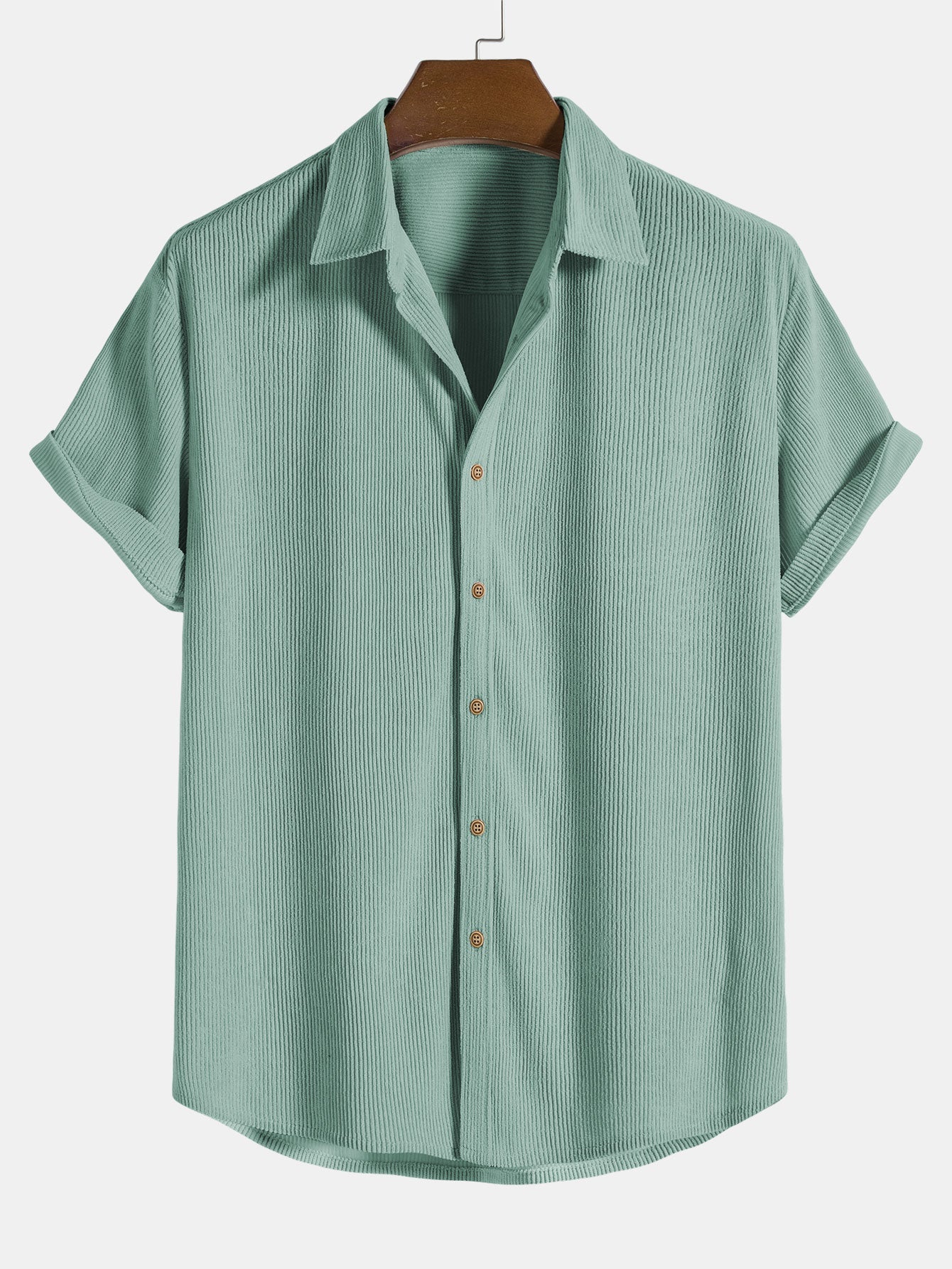 Corduroy Short Sleeve Button-Up Shirt