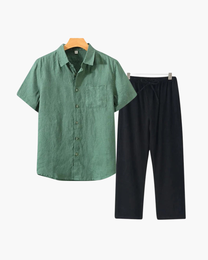 Short Sleeve Linen Set