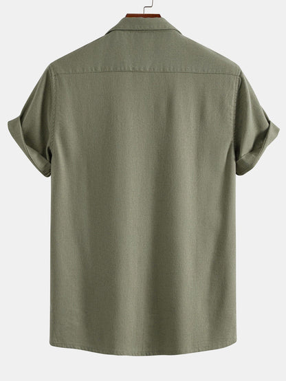 Pocketed Linen Cuban Shirt