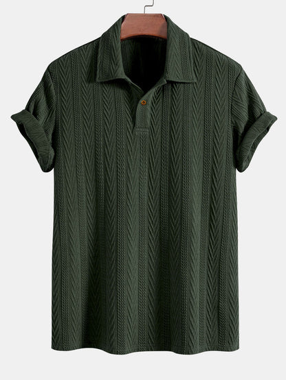 Jacquard Short Sleeve Polo Shirt