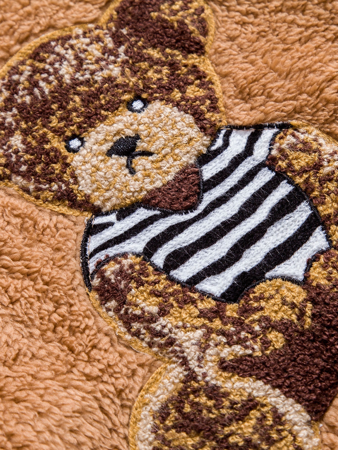 Teddy Hoodie with Bear Embroidery Patch