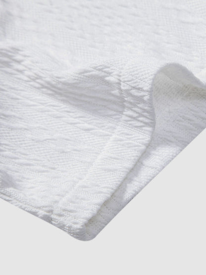 Textured Jacquard Muscle Fit Shirt