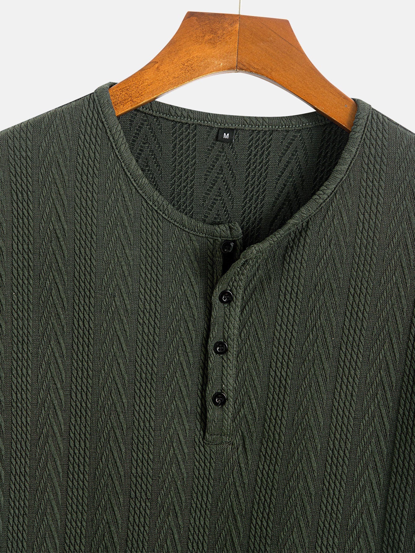 Short Sleeve Jacquard T-Shirt with Half Open Collar