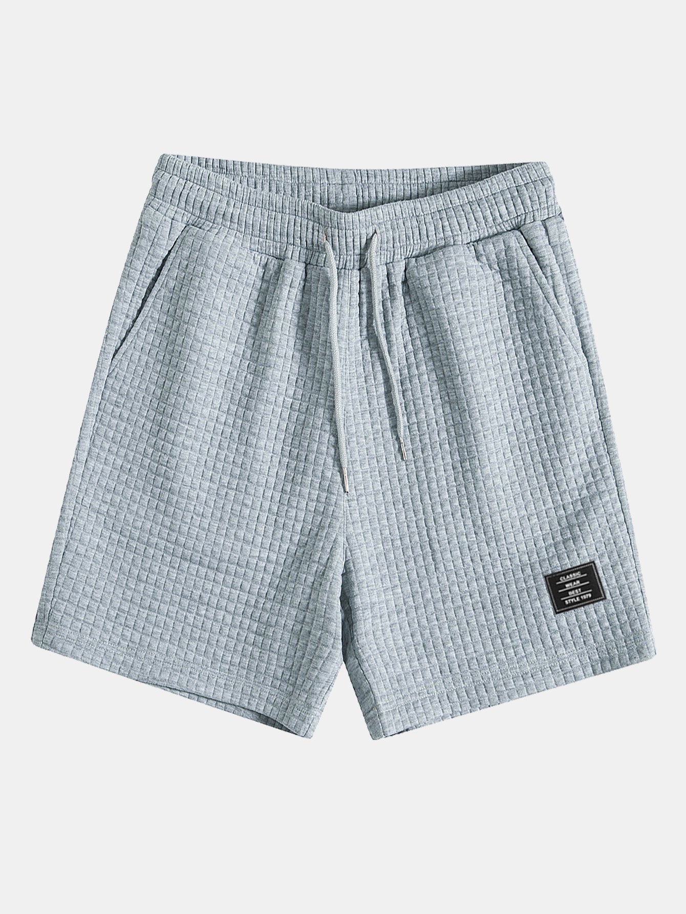 Waffle Knit Short Sleeve T-Shirt with Arc Hem & Matching Shorts