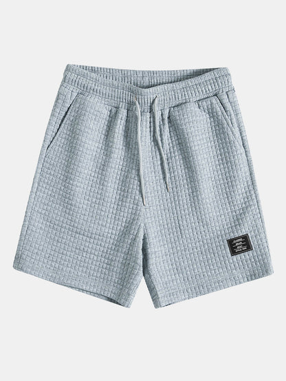 Waffle Knit Short Sleeve T-Shirt with Arc Hem & Matching Shorts