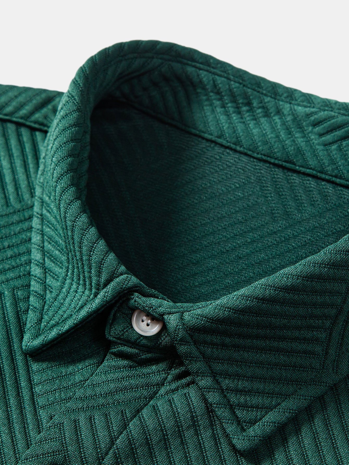 Striped Jacquard Button-Up Shirt and Shorts Set