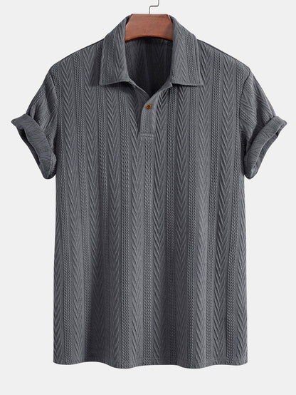 Jacquard Short Sleeve Polo Shirt