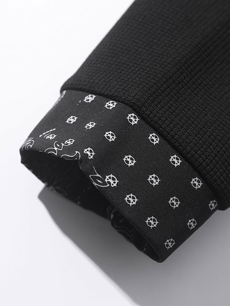 Paisley Patterned Waffle Knit Sweatshirt