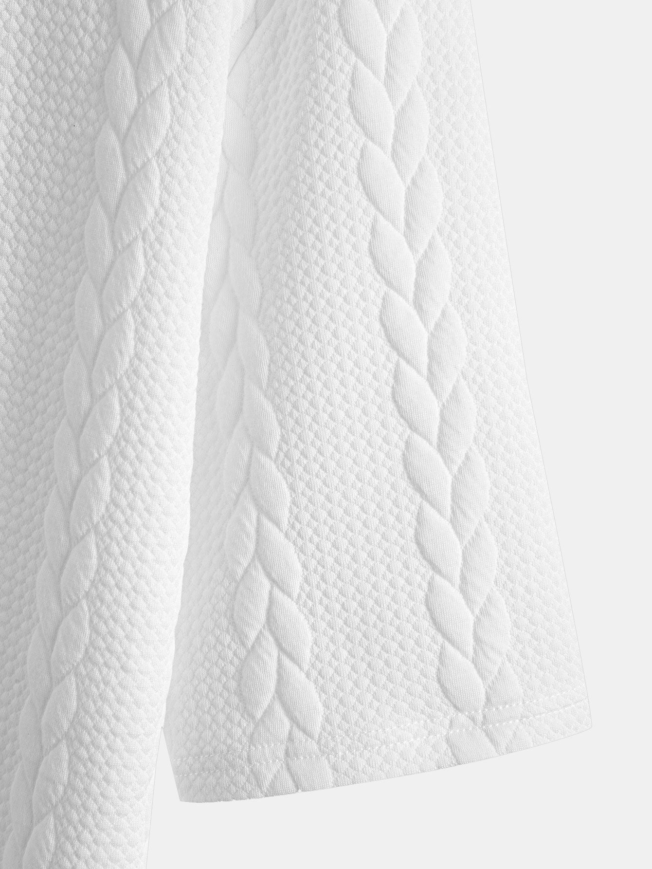 Relaxed Fit Mid-Length Sleeve Twisted Jacquard Tee & Shorts Set