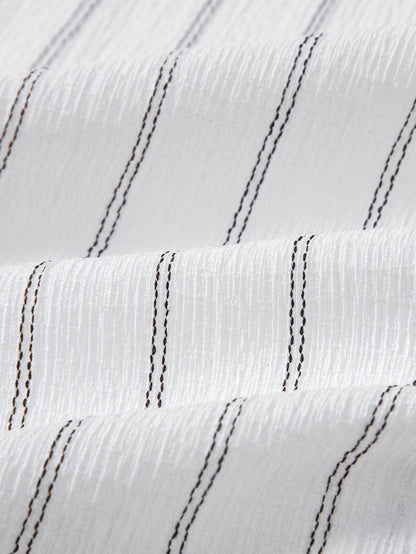 Textured Stripe Button-Up Shirt