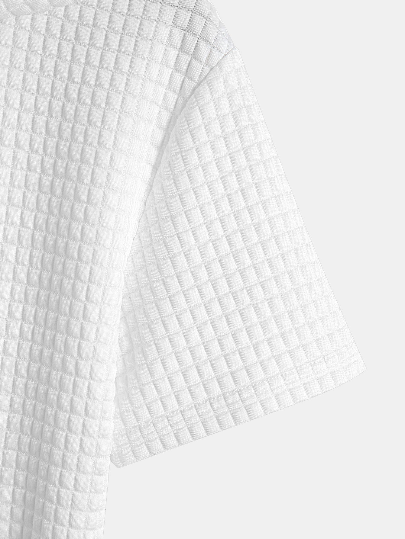 Waffle Knit Hooded T-Shirt with Kangaroo Pocket & Matching Shorts