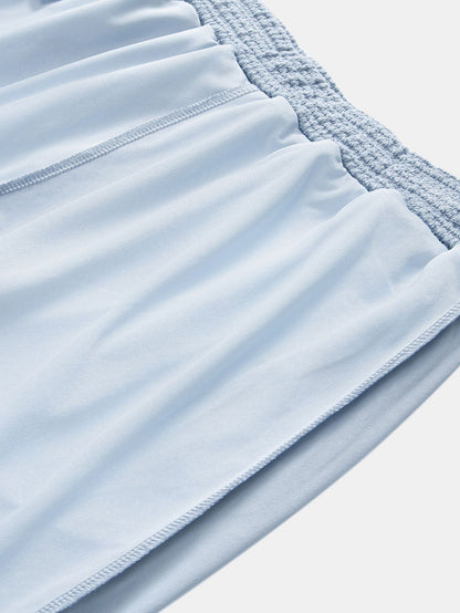 Waffle Texture Cuban Shirt and Shorts Set