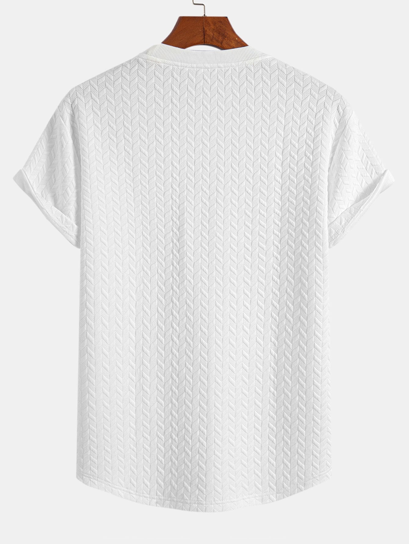 Arc Hem T-Shirt with Jacquard Texture