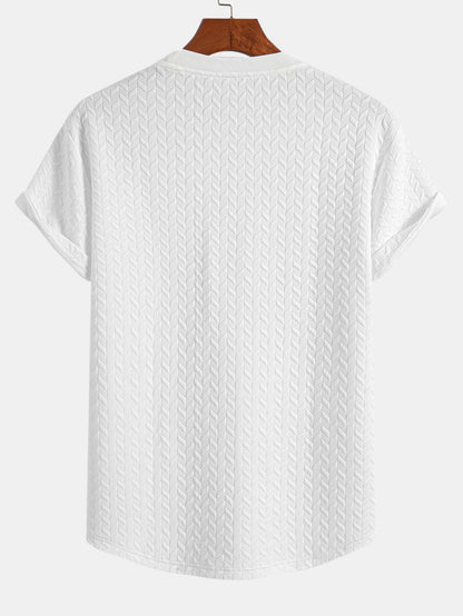 Arc Hem T-Shirt with Jacquard Texture