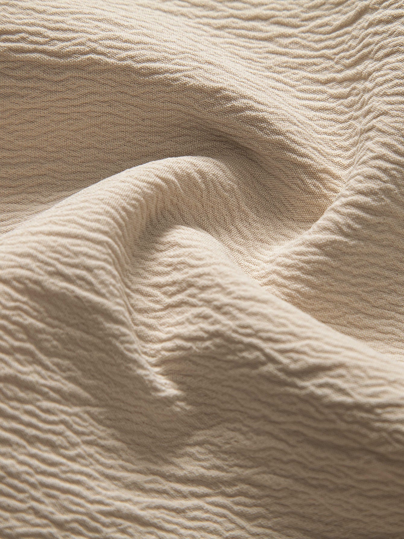 Short Sleeve V-Neck Linen-Rayon Blend Shirt with Wrinkle-Textured Straight Leg Pants