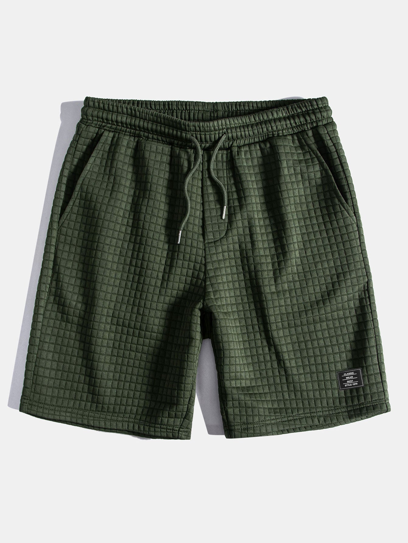 Waffle Knit Short Sleeve T-Shirt with Arc Hem & Matching Shorts