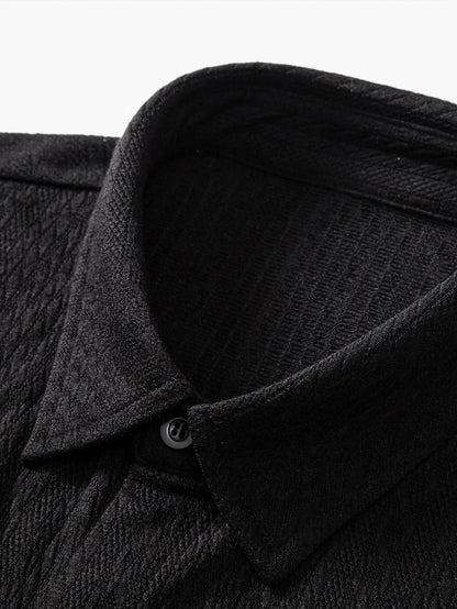Textured Jacquard Muscle Fit Shirt