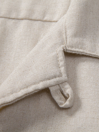 Pocketed Linen Cuban Shirt