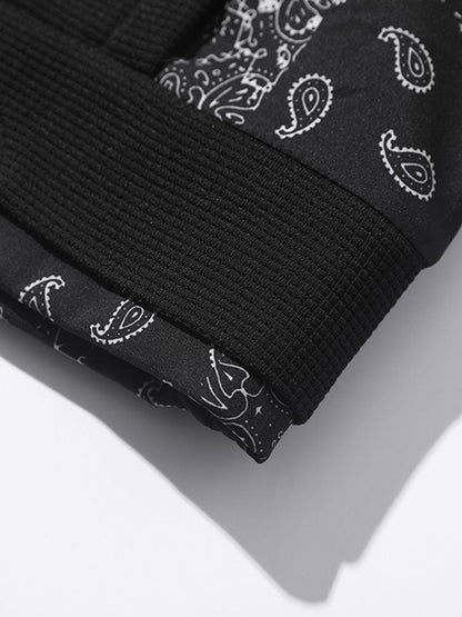 Paisley Patterned Waffle Knit Sweatshirt