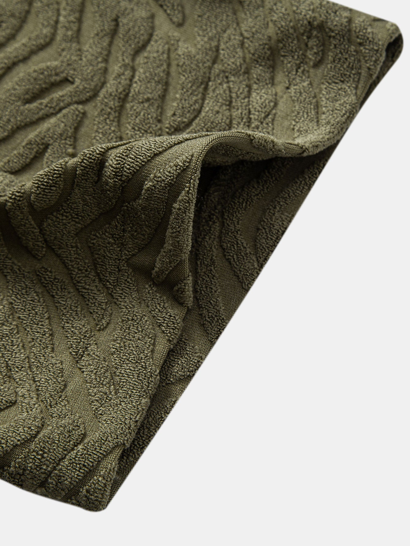 Cuban Shirt and Shorts Set with Animal Texture Terry