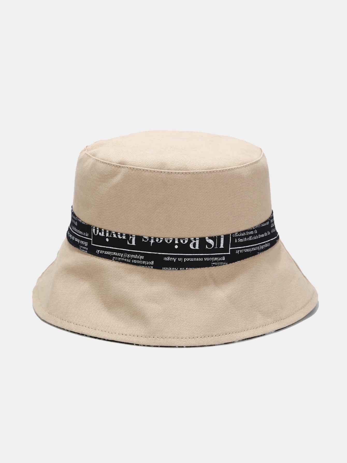 Reversible Bucket Hat with Newspaper Print on Both Sides