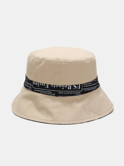 Reversible Bucket Hat with Newspaper Print on Both Sides