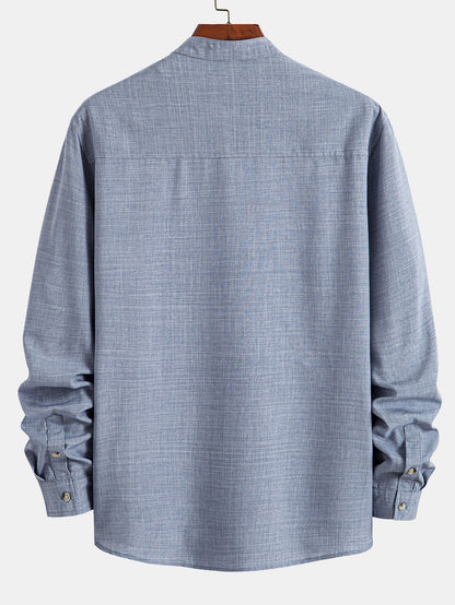 Long Sleeve Shirt with Stand-Up Collar