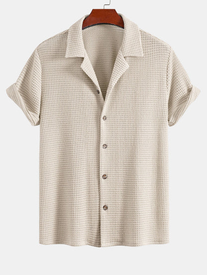 Cuban Shirt with Waffle Texture