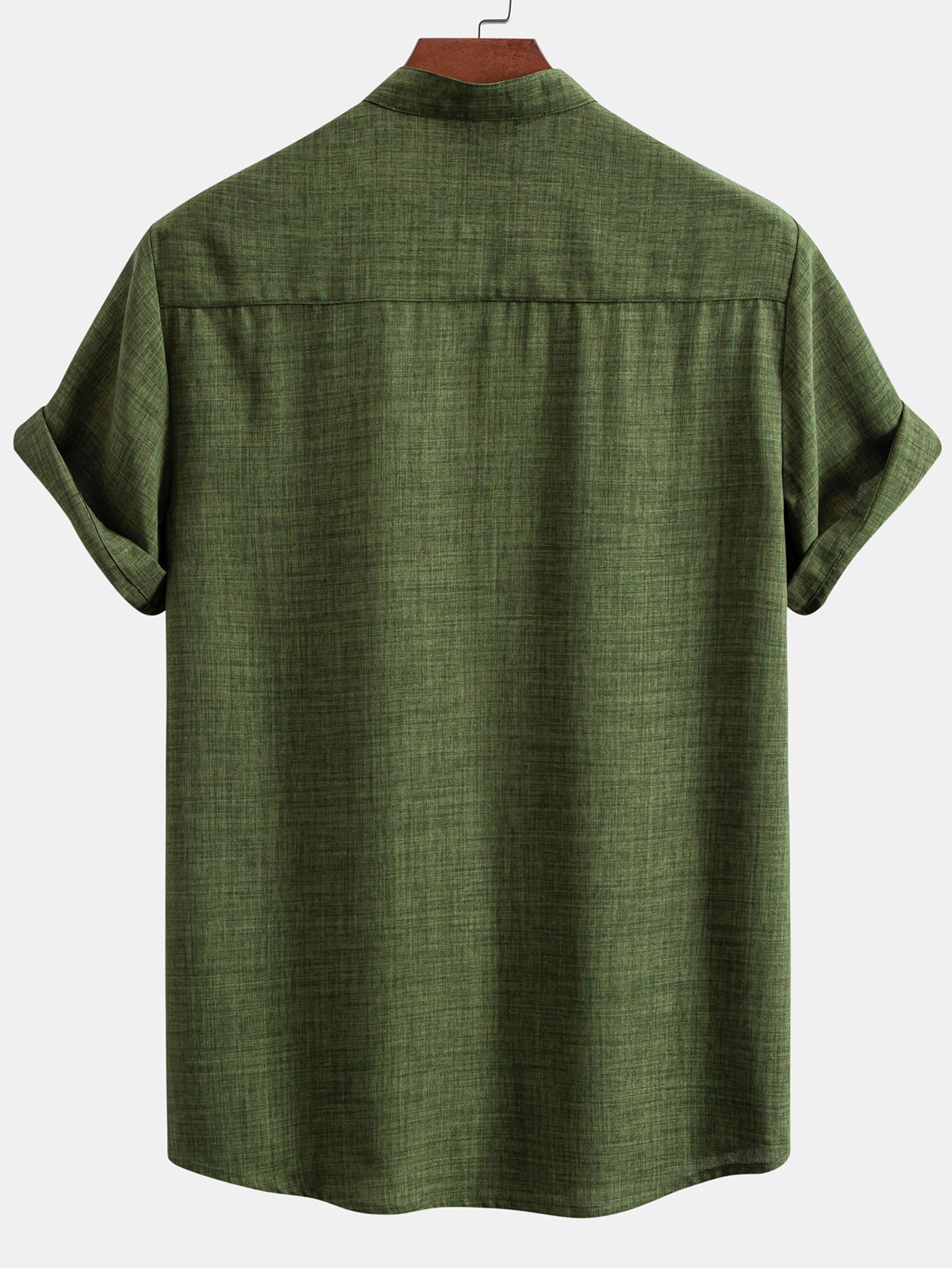 Short Sleeve Stand-Up Collar Shirt