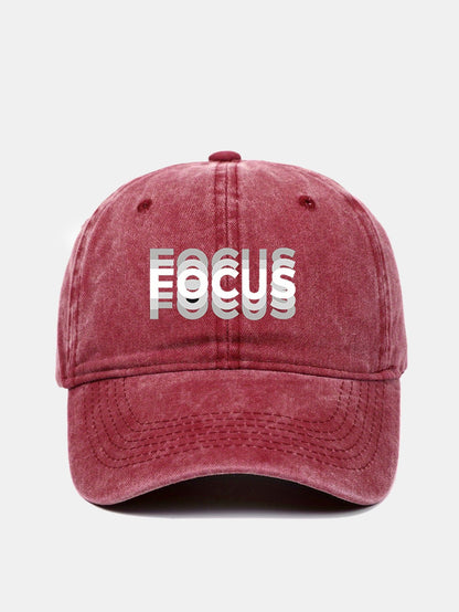 Gradient Washed Baseball Cap with Focus Print