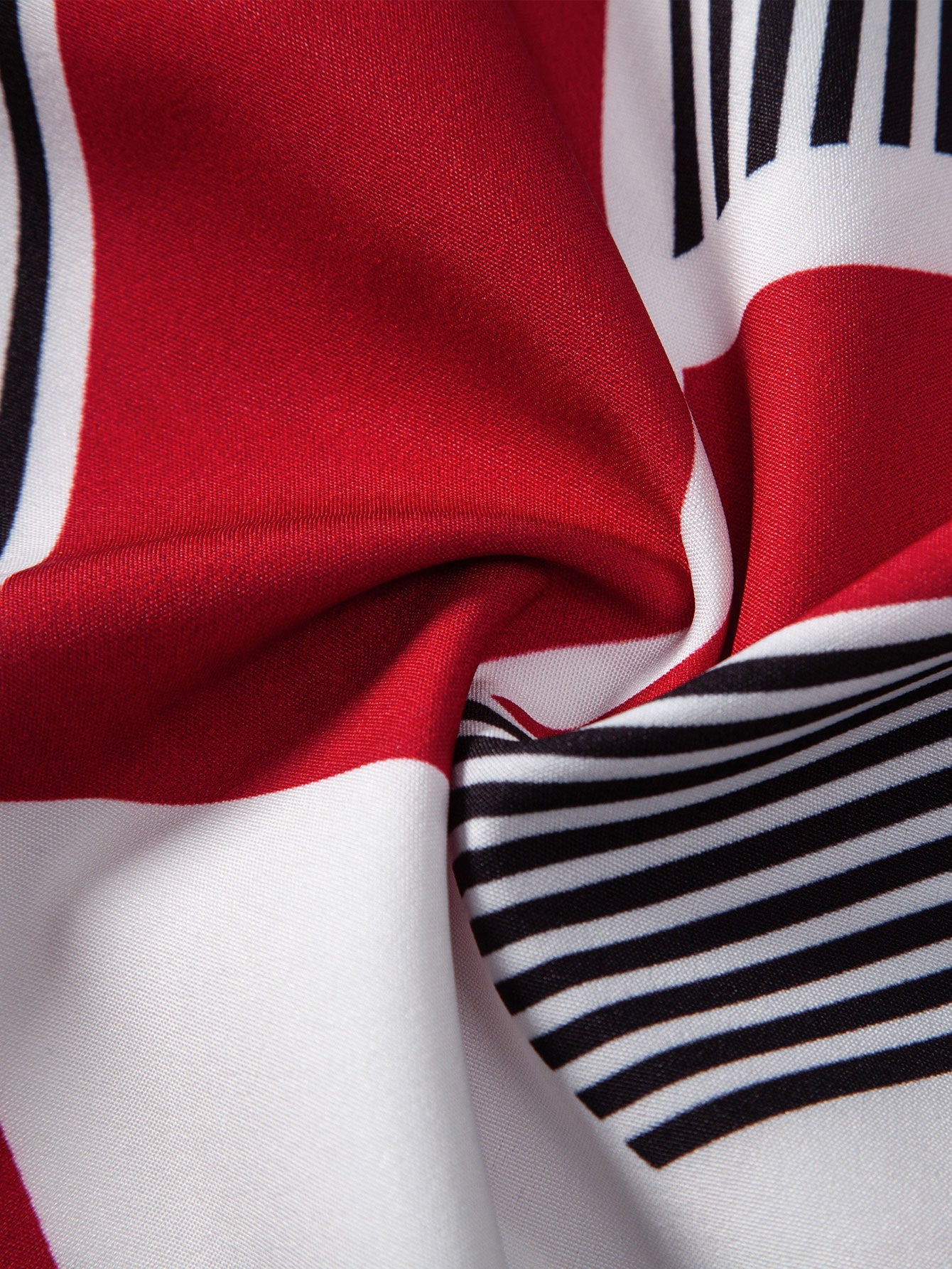 Geometric Color Block Button-Up Shirt