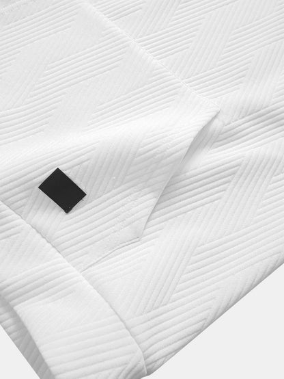 Striped Jacquard Sleeveless Hoodie and Shorts Set