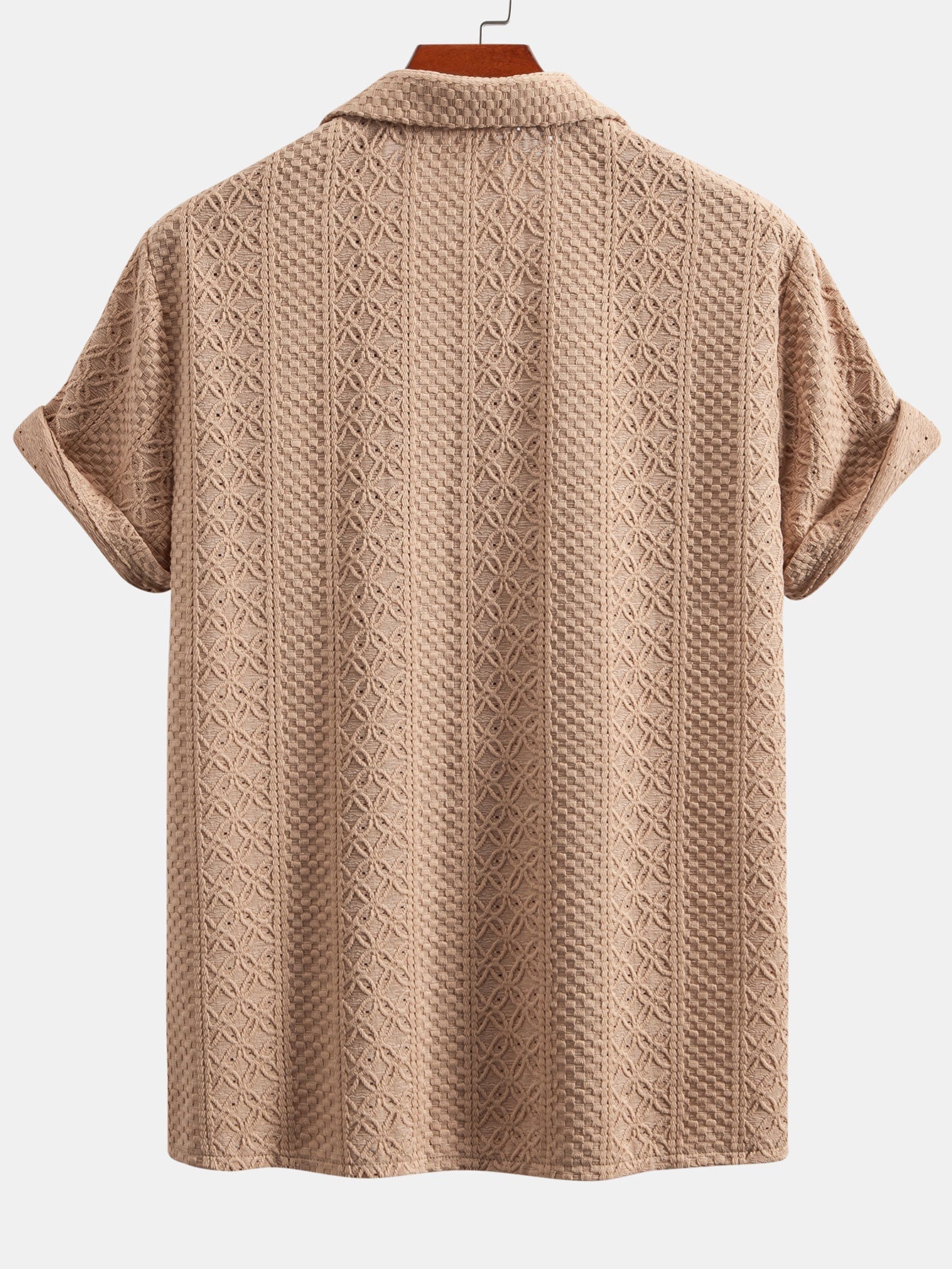 Floral Checkerboard Jacquard Cuban-Style Shirt