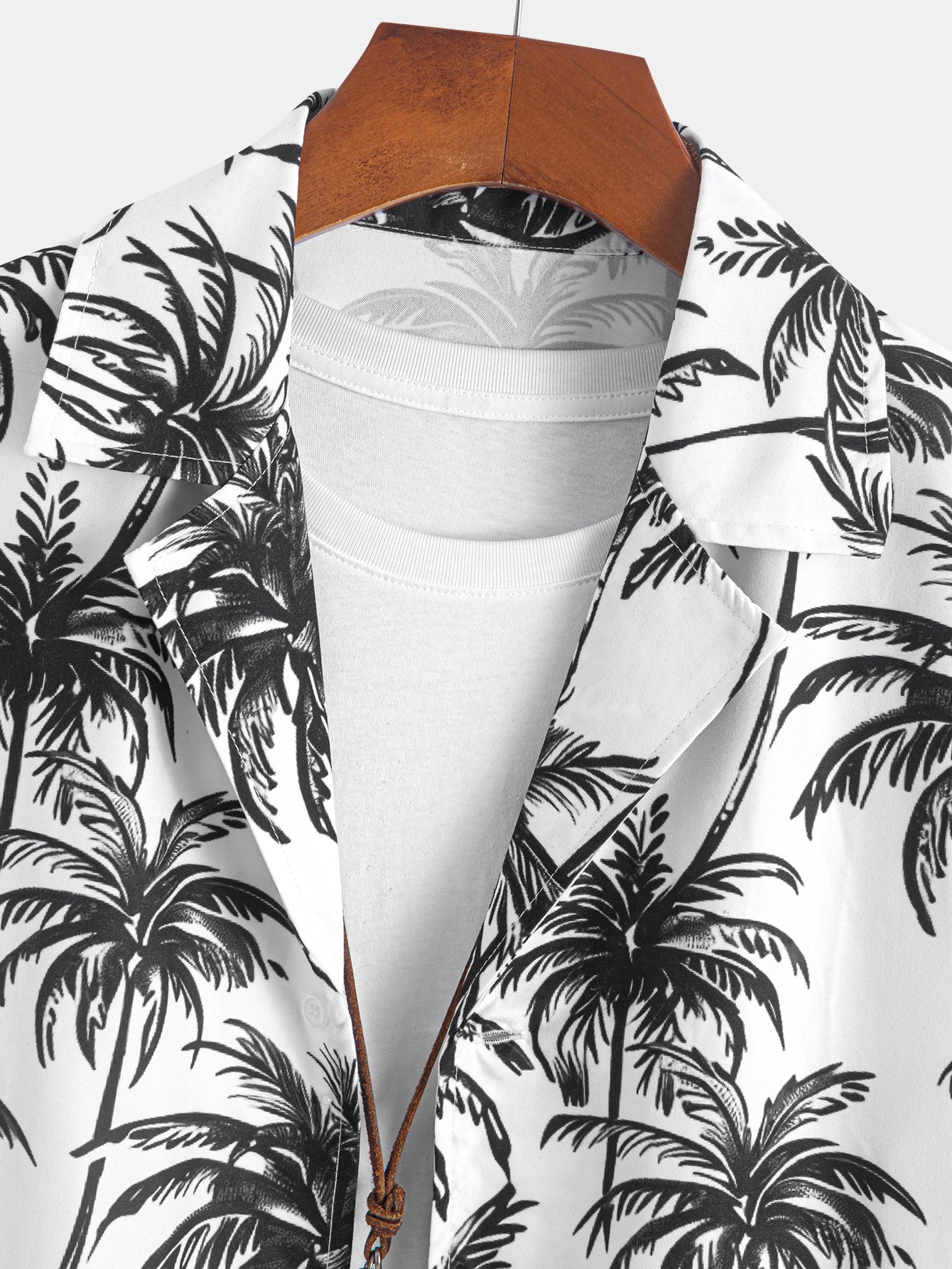 Relaxed Fit Palm Tree Print Button-Up Shirt & Matching Swim Shorts