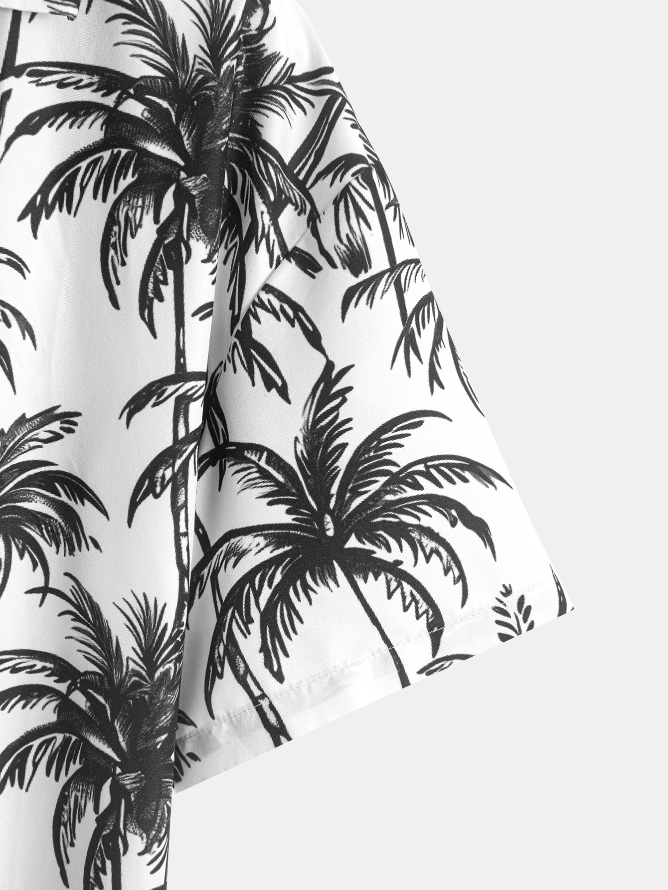 Relaxed Fit Palm Tree Print Button-Up Shirt & Matching Swim Shorts