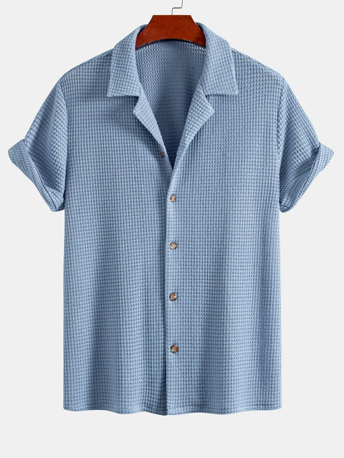 Cuban Shirt with Waffle Texture