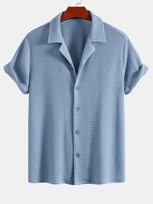 Cuban Shirt with Waffle Texture