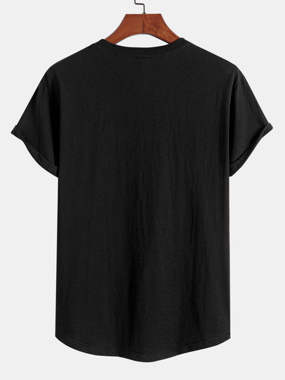 Set of 3 Essential Cotton Arc Hem T-Shirts