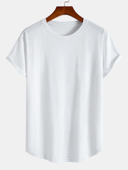 Essential Cotton Curved Hem T-Shirt