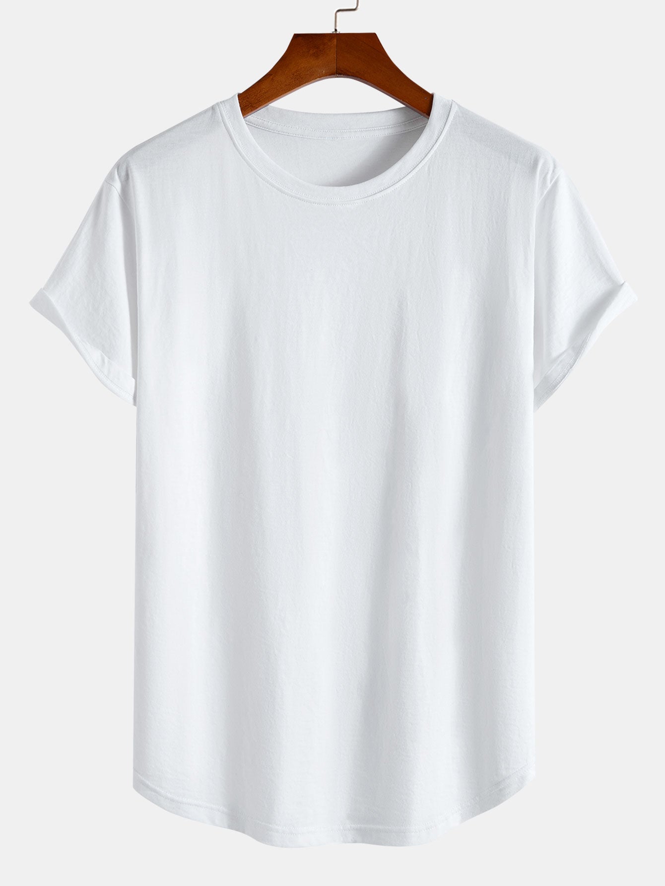 Set of 3 Essential Cotton Arc Hem T-Shirts