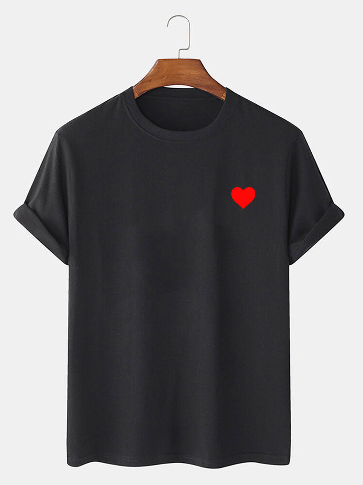 Heart-Patterned Red Tee