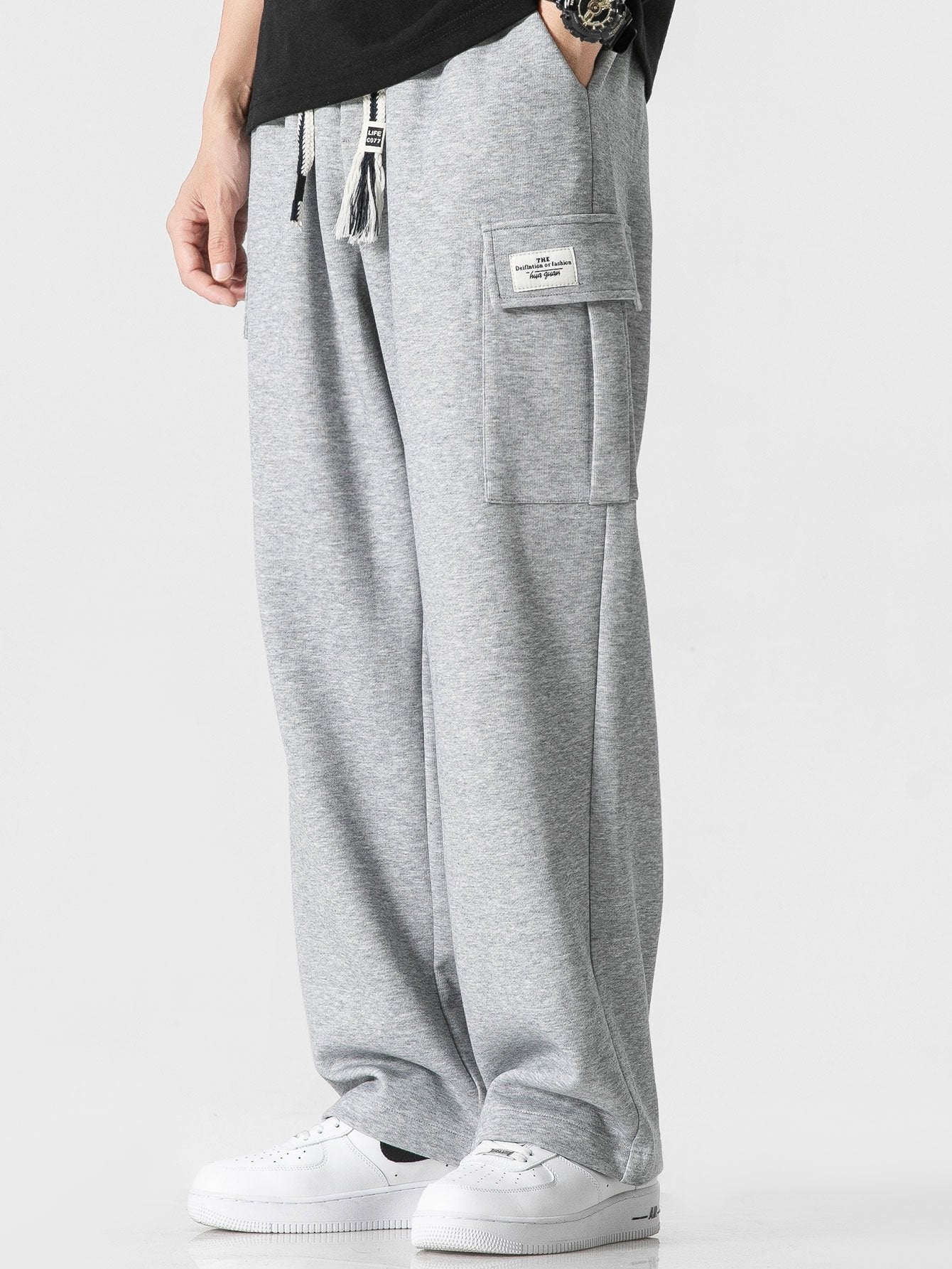 Comfortable Straight-Leg Jersey Cargo Pants