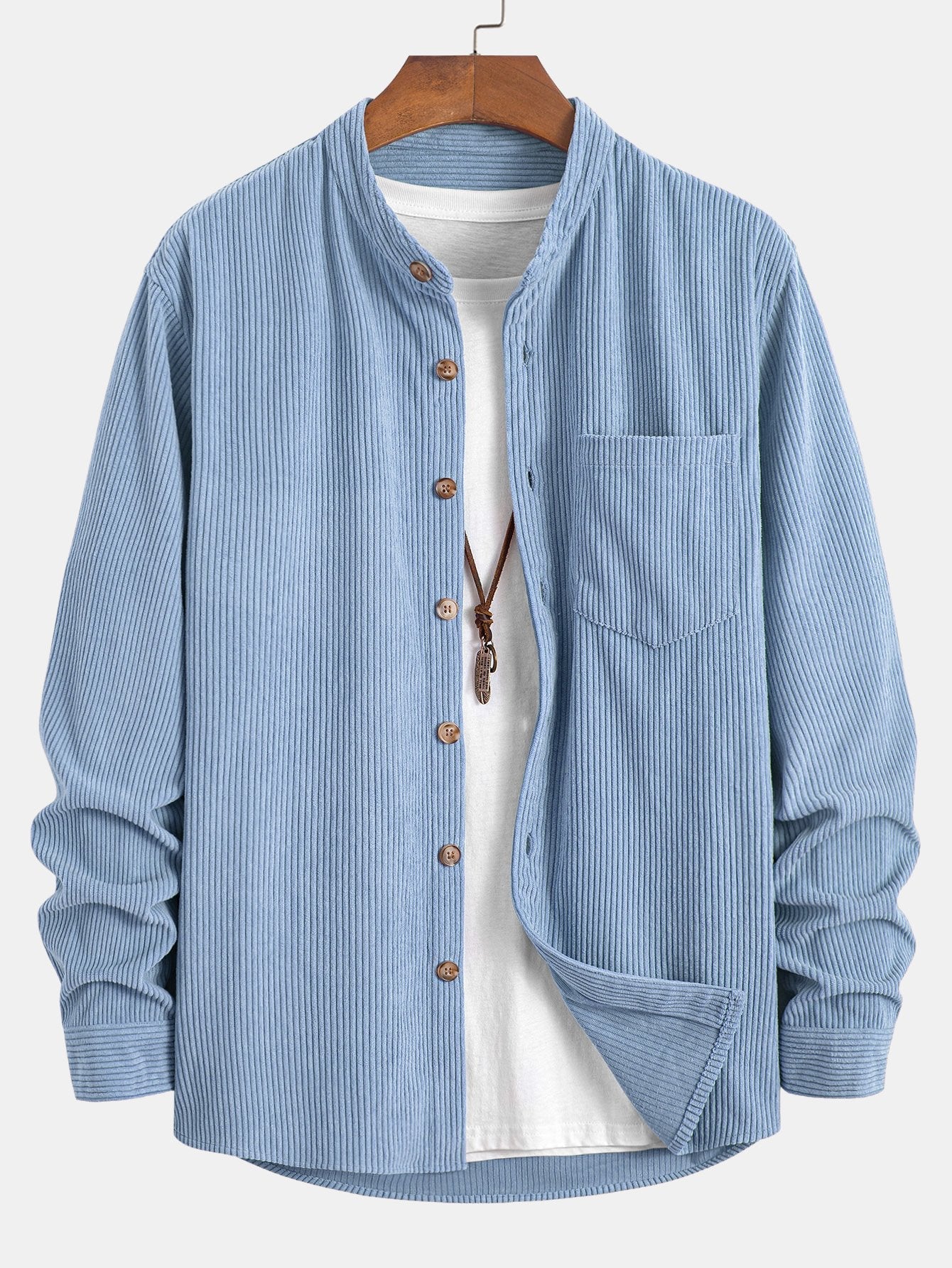 Stand Collar Corduroy Shirt