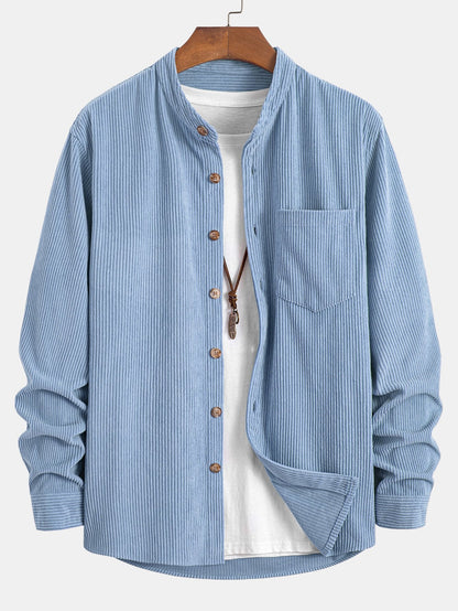 Stand Collar Corduroy Shirt