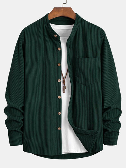 Stand Collar Corduroy Shirt