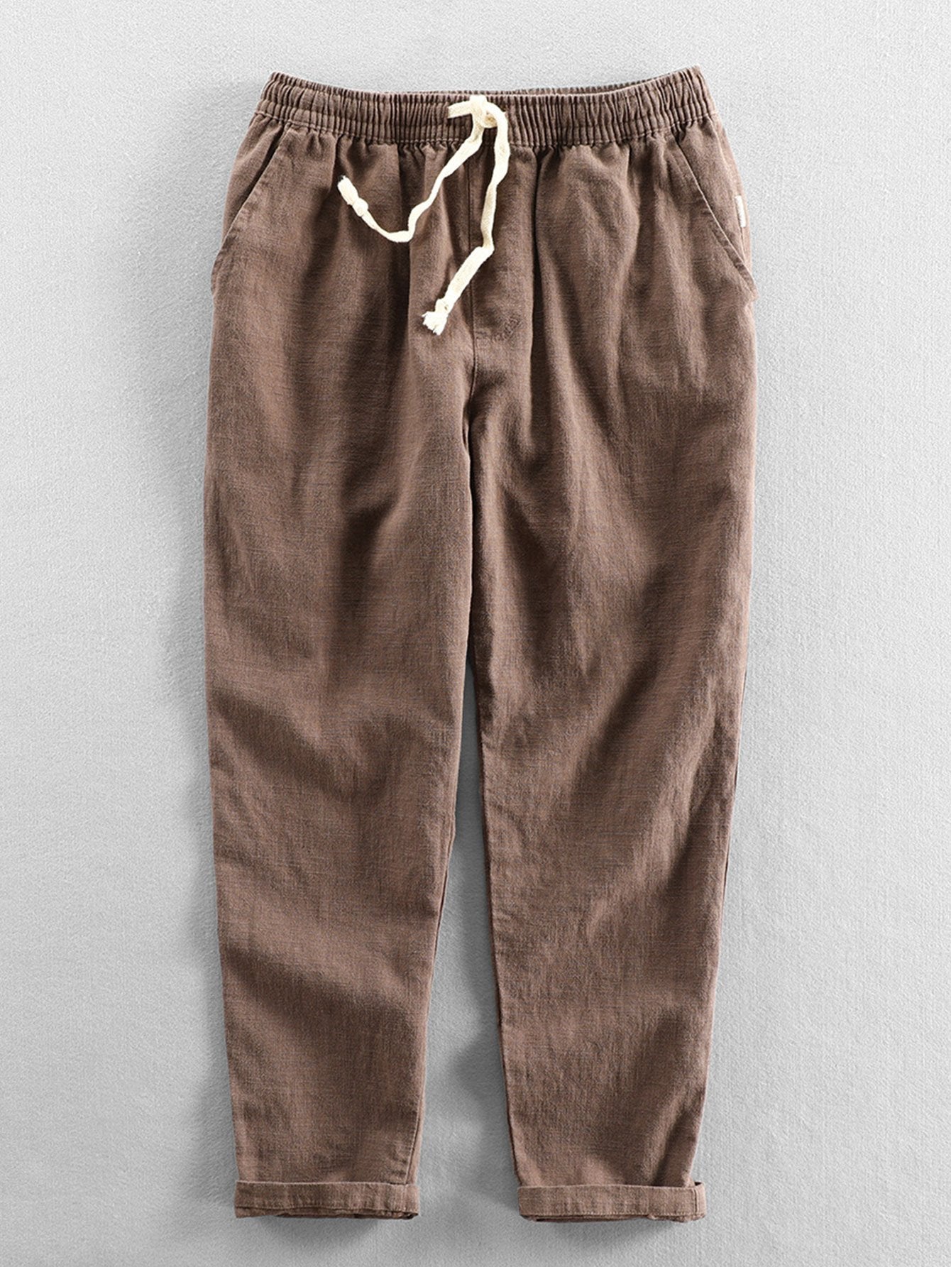 Cropped Pants in Linen-Cotton Blend